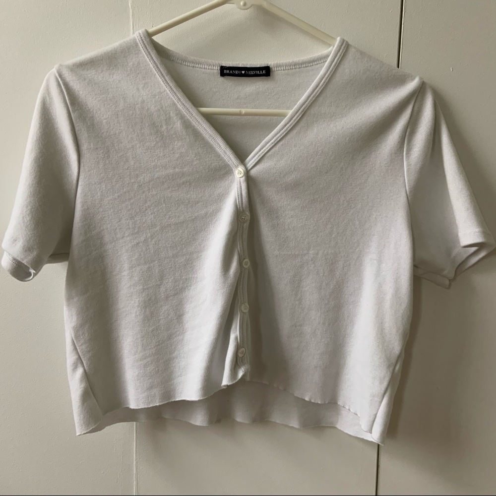 NWOT brandy melville button up crop top